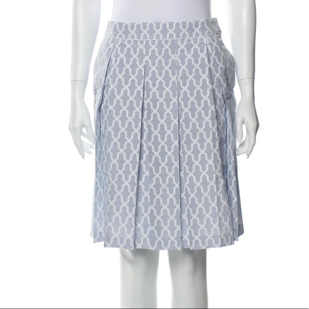Chalayan New pattern print pleated Skirt knee length light blue